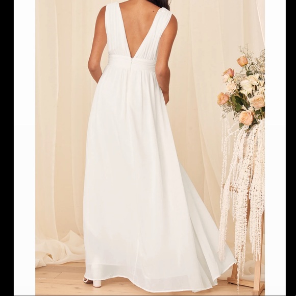 Lulus Heavenly Hues White Maxi Dress - perfect for engagement shoots!🤍💍 - Picture 7 of 9